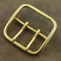 Solid Brass Double Prong Belt Buckle for 60mm Wide Leather Replacement Gold