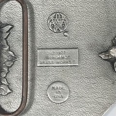 Bergamot Brass Belt Buckle 1977 Y144 Deer Outdoors Western 70s Vintage Sportsman