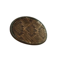 Men&rsquo;s Oval Belt Buckle Brown Tan Snakeskin Inlay Western Rustic Bronze Tone