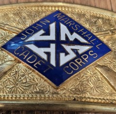 Vintage 1930s John Marshall Cadet Corps Richmond VA Enameled Belt Buckle