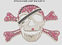 Skull Belt Buckles Crossbones Bandana Halloween Pirate Costume Bling Hot Pink