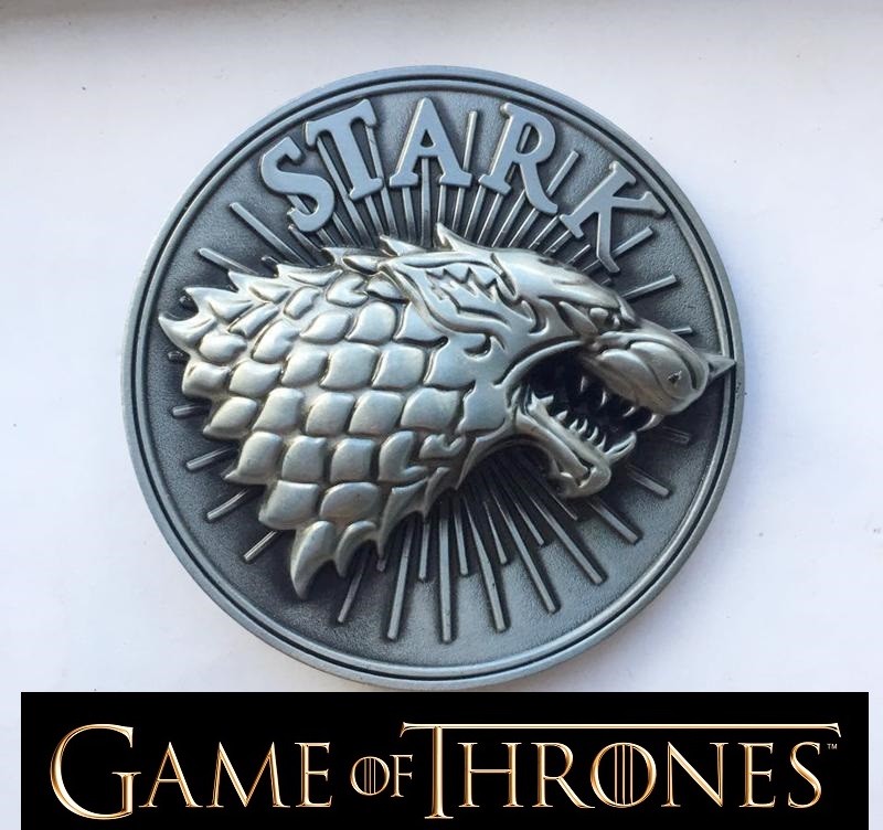 Game of thrones Stark Wolf Belt Buckle Antique silver color cosplay US Seller