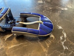 James Reid Sterling Silver Lapis Lazuli Stone Row belt buckle set ✅