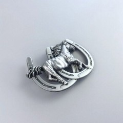 Vintage Style Horse Horseshoe Western Belt Buckle Boucle de ceinture
