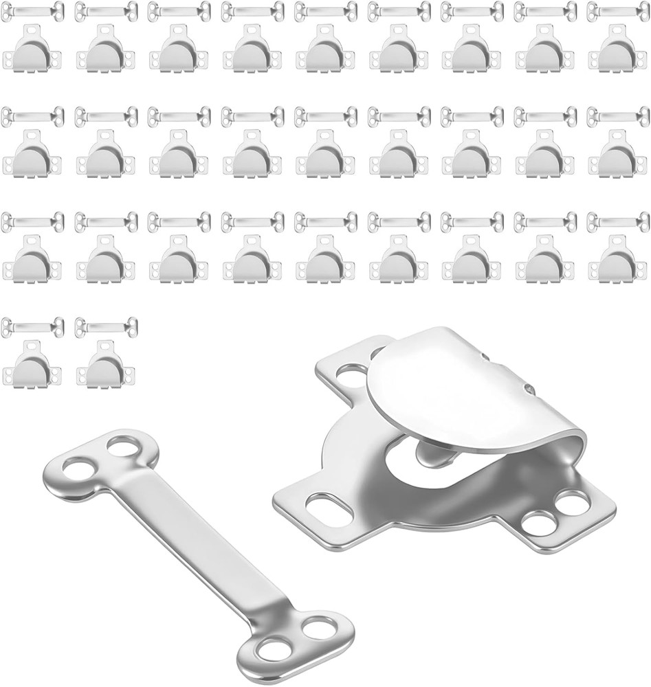 30 Pcs Sewing Hooks and Eyes Silver Metal Clasps for Clothing Pants Bras Jeans