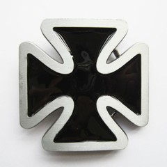 Black Iron Cross Western Enamel Belt Buckle