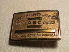 AMERICAN BOWLING CONGRESS MOST IMPROVED AVERAGE AWARD PREOWNED BELT BUCKLE
