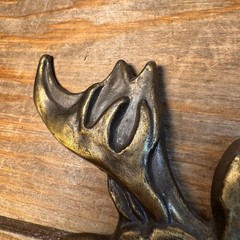 Vintage 1970’s Brass Moose Elk Head Wildlife Belt Buckle 4” #4047