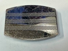 Adidas Silver Colored Striped Golf Sports Trophy Style Vintage Belt Buckle