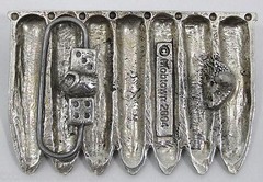 MOBTOWN USA Belt Buckles 7 Silver Bullets Ammunition Ammo Guns Rectangle NWOT!