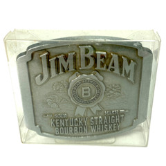 Jim Beam Bourbon Pewter Gray Metal Square Belt Buckle 3&Prime; X 2.75&Prime; – NEW