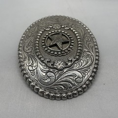 M&F Western Nocona Silver Star & Filigree Swirl Oval Belt Buckle
