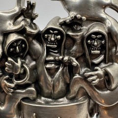 Spooky Woods Grim Reaper Flame Belt Black Silver Gothic Streetwear Sold Out