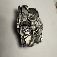 1985 Siskiyou Alaska Commemorative Belt Buckle Moose Salmon Limit 5000
