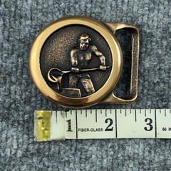 Tech Ether Guild IMC Foundry Products Brass Belt Buckle Vtg Industrial Worker