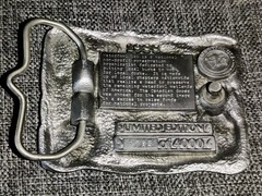 Vtg Pewter Waterfowl USA Belt Buckle Ltd Ed. 1988 Canadian Geese Super Detailed!