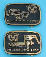 Vtg 80s/90s Hillsboro Kansas Trailers Brass Belt Buckle Lot of 12 1984 1985 1986