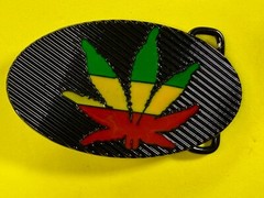 Rasta Colored Pot Marijuana CBD Weed Leaf Delta-283773 New Colorful Belt Buckle