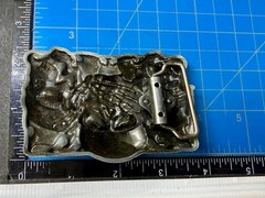 Three-skull Hear No Evil See No Evil Speak No Evil Gothic Punk Belt Buckle