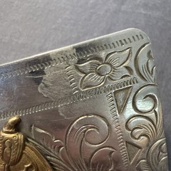 Vintage Rockmount Denver Colorado Nickel Silver Horse Saddle Western Belt Buckle