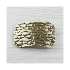 Vintage Yellow Textured Belt Buckle – Rustic Metal Buckle