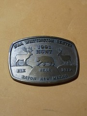 NRA Whittington Center 1991 Hunt Raton New Mexico Belt Buckle, Complete