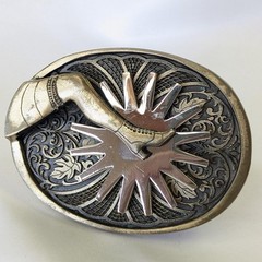 The Gal Leg Spinning Spur Belt Buckle Western Brass Silver Award Design Medals