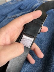 Vintage 90s Dolce & Gabbana Black Leather Belt Chunky Steel Buckle D&G JEANS Y2K