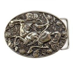 Sagittarius german silver belt buckle, Horoscope Astrological Zodiac Sign buckle
