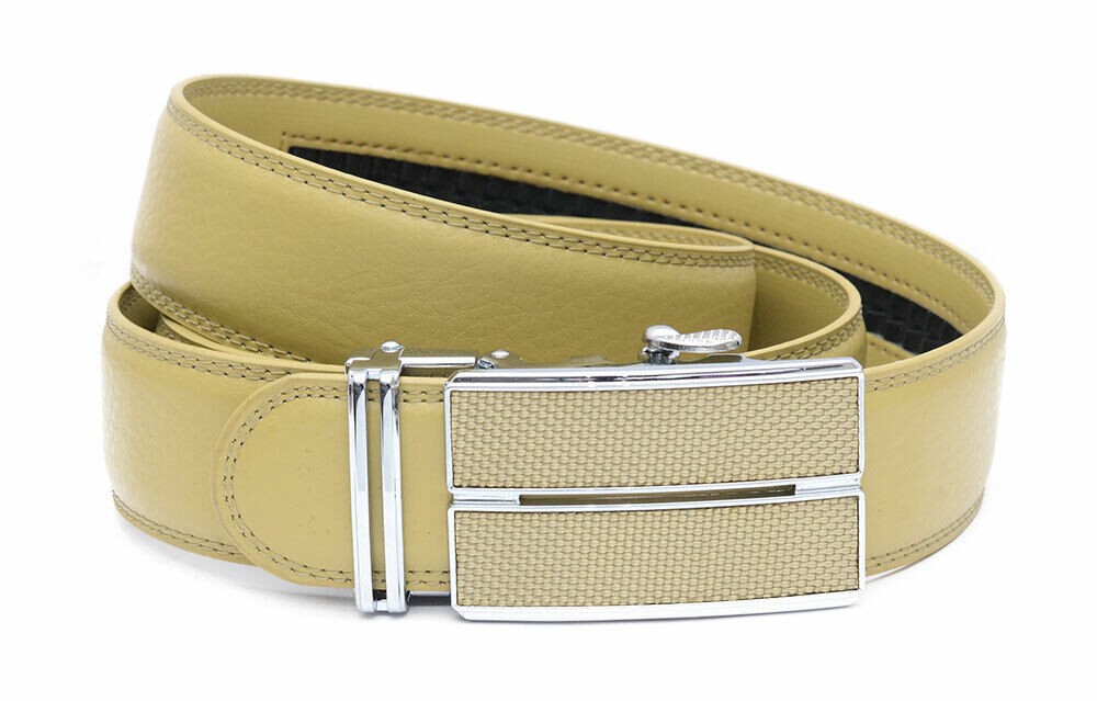 Belt men&rsquo;s automatic automatic belt yellow mud grid belt grid shortable
