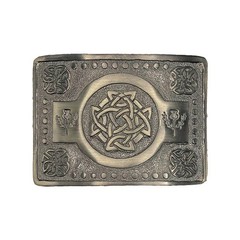 Scottish Buckle Kilt Belt Highland Celtic Knot Work Antique Black Finish New AAR