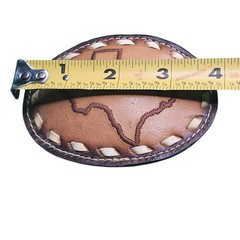 Texas Embroidered Leather Belt Buckle Brown Oval