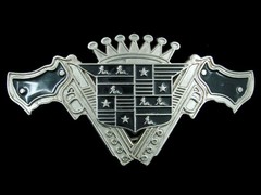 SE11105 *NOS* REALLY COOL **DUELING GUNS W/ TRUCKER GIRLS** FASHION ART BUCKLE