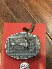 Belt Buckle Vintage Elk Relief Brew City Collectibles Pewter Made In USA