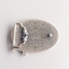 Vintage Silver Plated Western Ropes Oval Custom Blank Belt Buckle