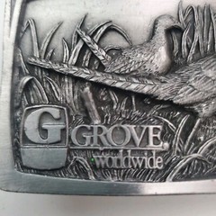 Vintage 1993 Metal Belt Buckle Grove Worldwide Nature / Wildlife USA Made
