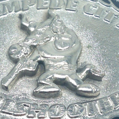 Vintage Calgary Stampede City Bullshooter&rsquo;s Belt Buckle EUC 3 1/2&Prime; x 2 3/4&Prime;