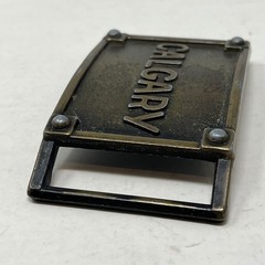 Vintage Calgary Cabada Belt Buckle Brass Tone Souvenir Western Cowboy