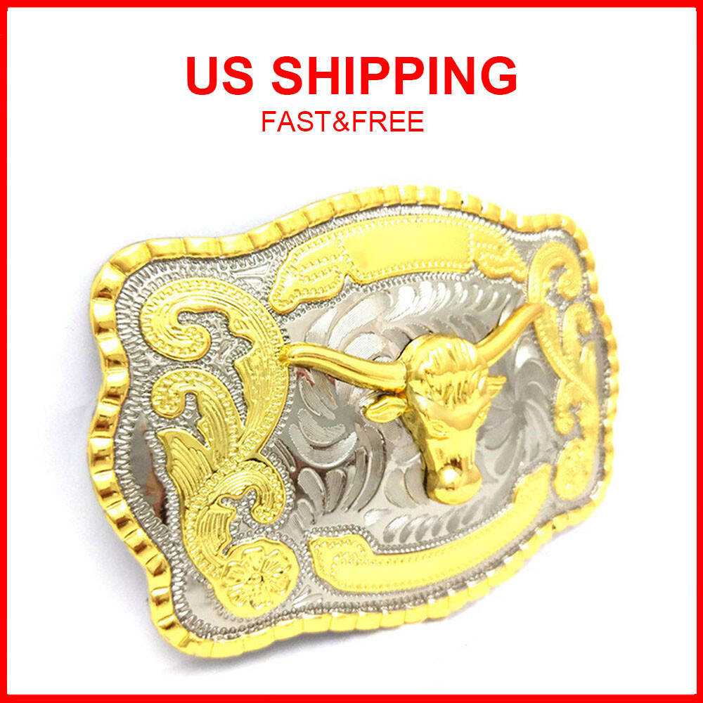 Belt Buckle Bull 5.5&Prime; x 4&Prime; For 1.5&Prime; Belt Men Big Cowboy Western Animal Rodeo USA