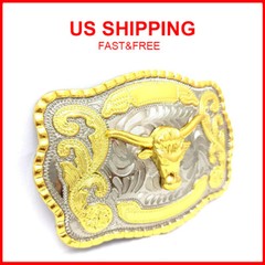 Belt Buckle Bull 5.5&Prime; x 4&Prime; For 1.5&Prime; Belt Men Big Cowboy Western Animal Rodeo USA