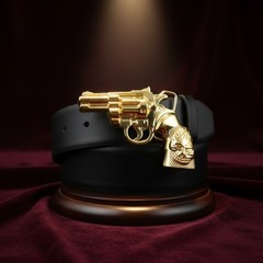 Men Belt Buckle Gold Metal Western Cowboy Pistol Revolver Gun Weapon Skull Head