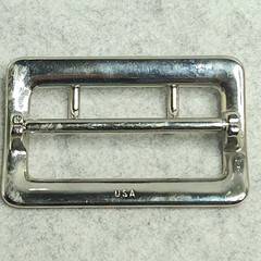 Sam Browne Belt Buckle Double Prong USA Heavy Duty 1.75 Inch Silver Tone