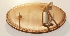 Alligator Belt Buckle Handcrafted Leather, Hand‑Painted Edges, Arisan design