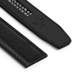 SlideBelts Men&rsquo;s Vegan One Size, Black Leather With Buckle (Vegan)