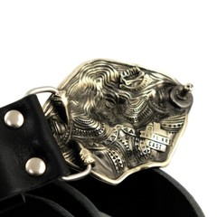German silver belt buckle Steel fangs, Saber toothed cat buckle, tiger buckle