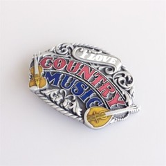Vintage Style Enamel Western Country Music Belt Buckle