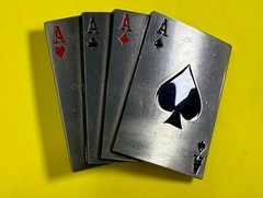 Poker Hand Four Aces – New Cutout Vegas Vibe Gambling Hand Belt Buckle