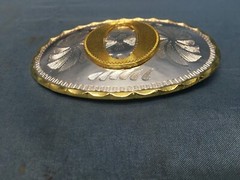 Silver And Gold Toned « O » Mens Buckle