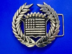 Cadillac Emblem Flag Chrome Color Belt Buckle By Famous Stars And Straps