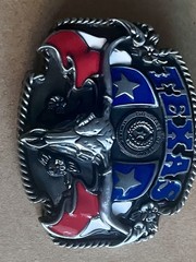 New Texas Longhorn Bull Skull State Flag Western Cowboy Rodeo Belt Buckle